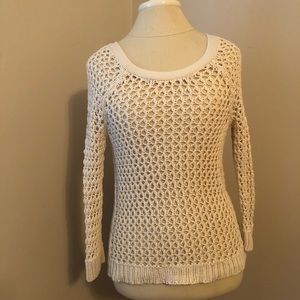American Eagle Crochet Fishnet Boho Sweater
